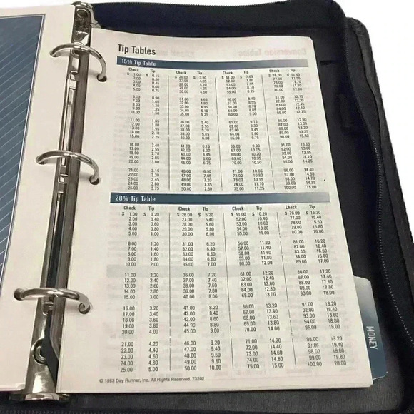 DAY RUNNER FACT CENTRE Case Panner Pages Business Card Organizer Binder Ring Zip - Picture 10 of 12